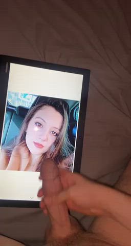 Big Dick Cumshot Facial Tribute gif
