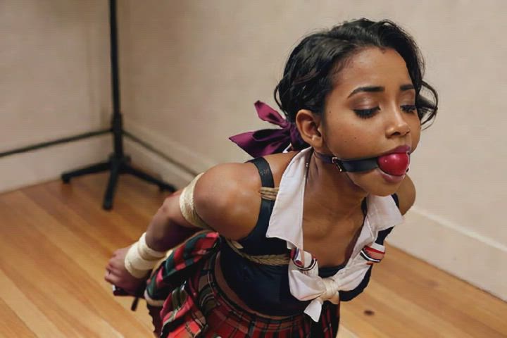 ball gagged bondage ebony gagged tied gif