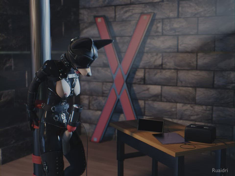 3D Animation Ball Gagged Blindfolded Fucking Machine Futanari Hentai Loop Monster