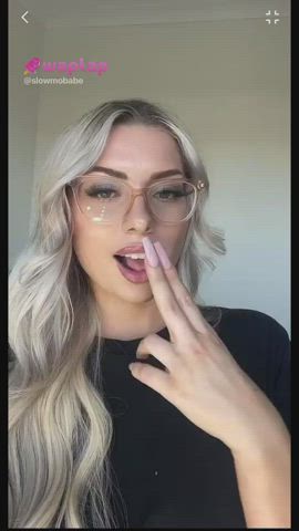 alt babe blonde busty nerd tiktok gif