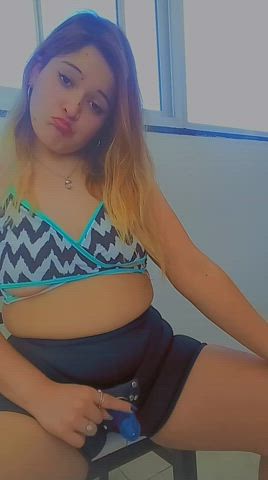 I know my little dick must be a lot bigger than that little button between your legs.