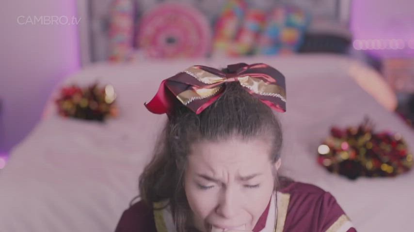 Cheerleader reluctant facial