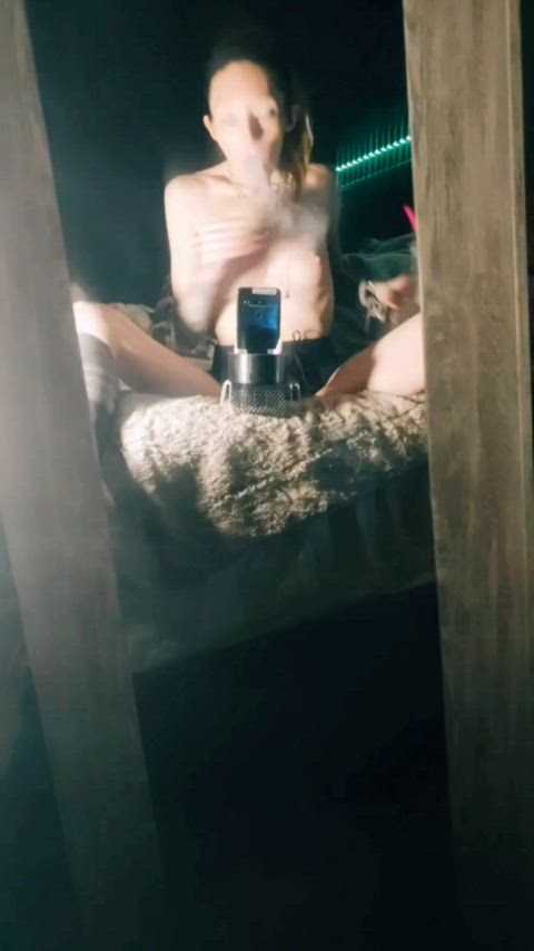 Currently obsessed with recording myself blowing clouds via mirrors; it is harder