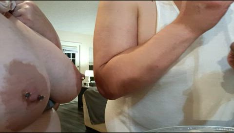 big tits brunette homemade hotwife huge tits milf natural tits gif