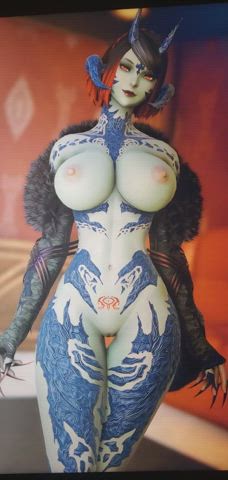 Overshooting on huge tits