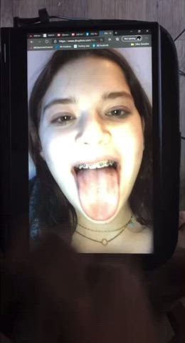 bbc brunette high heels teen tongue fetish tribbing tribute gif