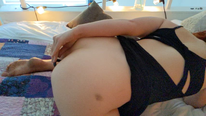Hubbie filming my very first plug insertion. Early days of my anal training journey