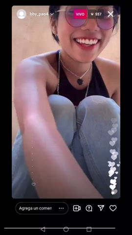 Latina Pierced Public Titty Drop gif