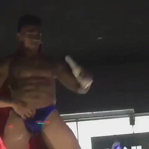Dancing Gay Nightclub Stripper Teasing Thong gif