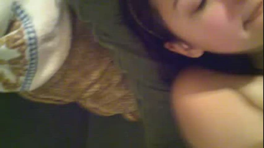 blowjob cum cumshot cute ex-girlfriend facial handjob innocent sucking teen gif