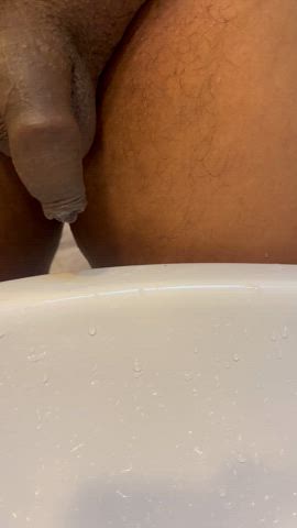 Close up peeing