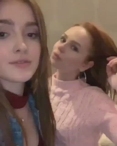 kiss kissing lesbian redhead gif