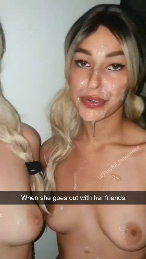 cum cum in mouth cum on tits cum swallow cumshot double cumshot facial threesome
