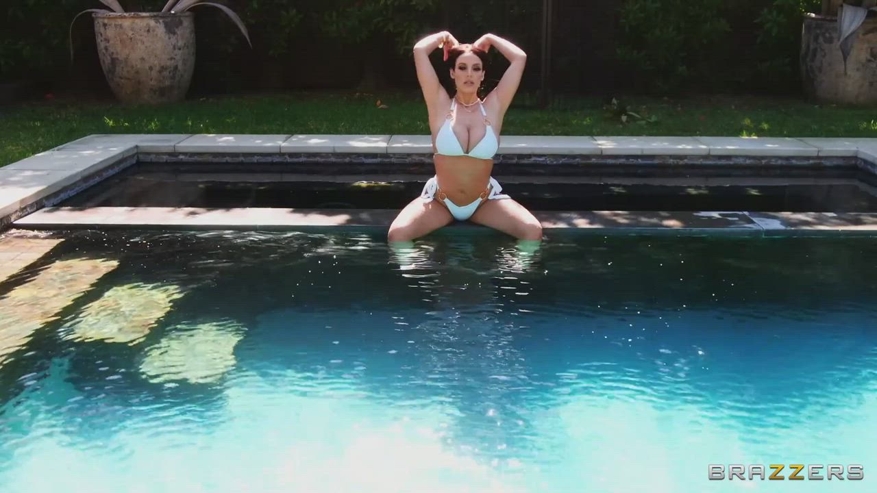 PAWG Angela White Ball Sucking Blowjob Threesome