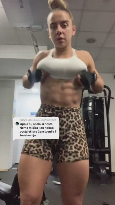 Fitness Gym Muscular Girl gif