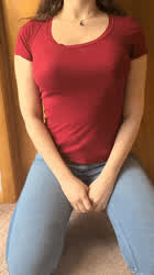 Boobs Jeans Squeezing White Girl gif