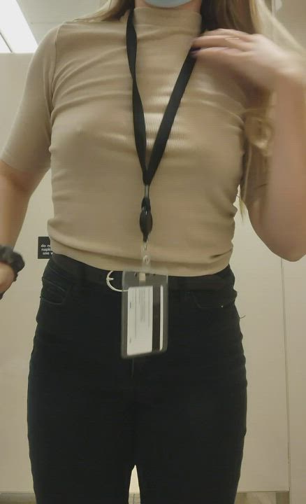 Boobs Flashing Work gif