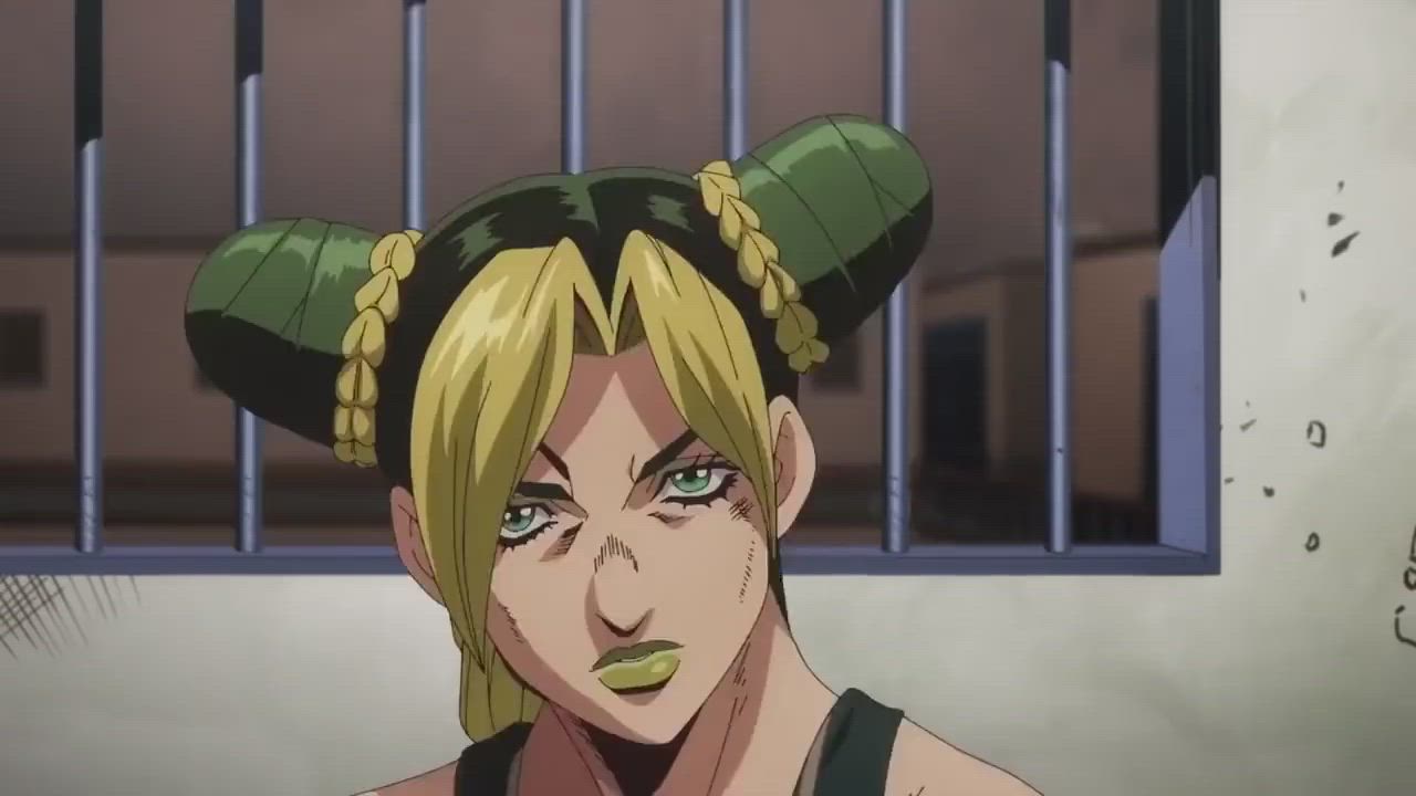Anime Bending Over JoJo Stripping gif