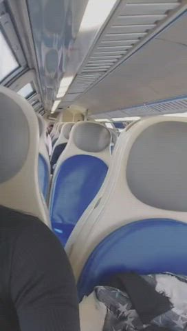 Marcella Italy jerks her cock in airplane