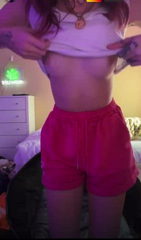 exhibitionist flashing tease teen gif