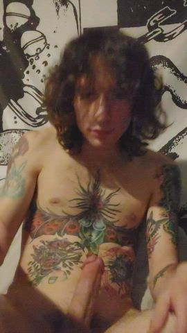 big dick cumshot tattoo femboys gif