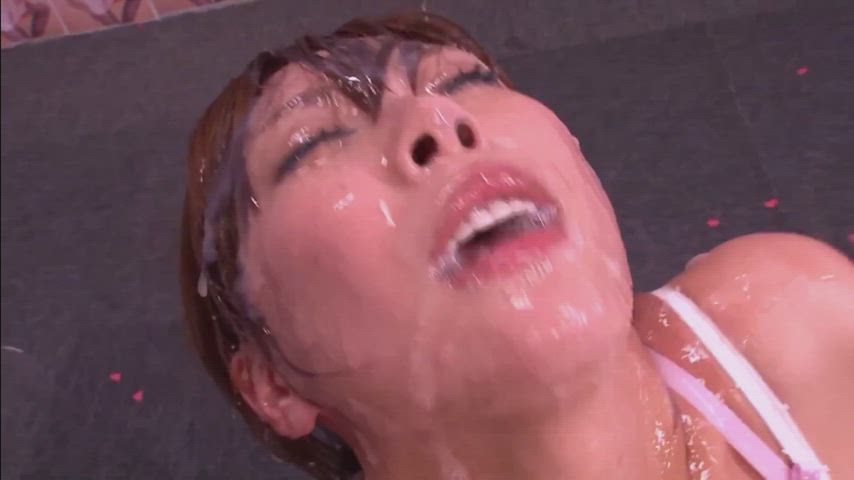 bukkake cum cumshot facial japanese gif