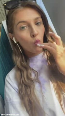 cute pussy🥵 masturbates in public