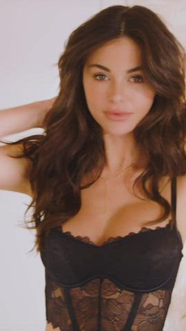 brunette lingerie model gif