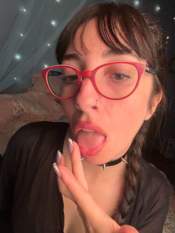 petite spit spit on face gif