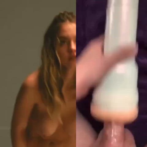 babecock big dick big tits cum cumshot moaning sydney sweeney gif