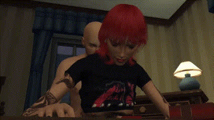 animation doggystyle goth hairy pussy standing doggy gif