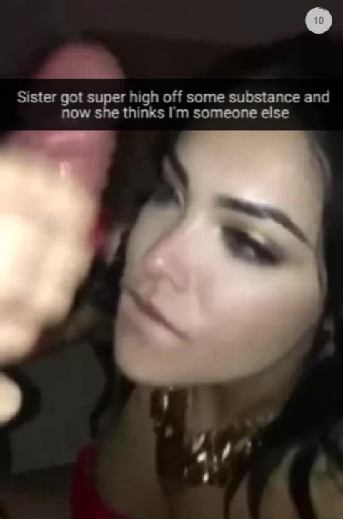 blowjob caption cleavage lips gif