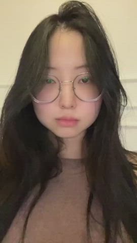 ahegao asian drooling glasses non-nude gif