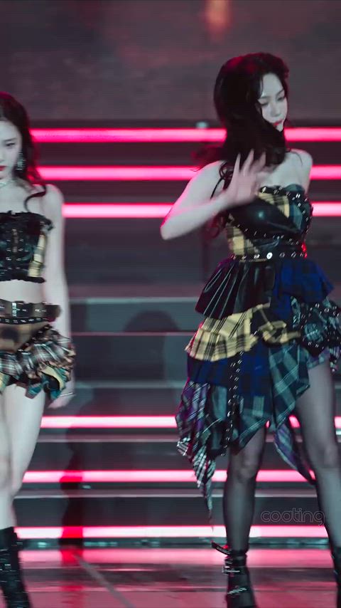 brunette dancing hips korean stockings tease kpop gif