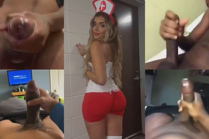 ass bbc babecock booty cum cumshot latina nurse shorts gif