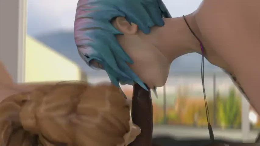 3D Alt Animation BBC Blowjob Riding Tattoo Threesome gif