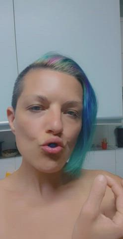 licking petite sissy slut gif