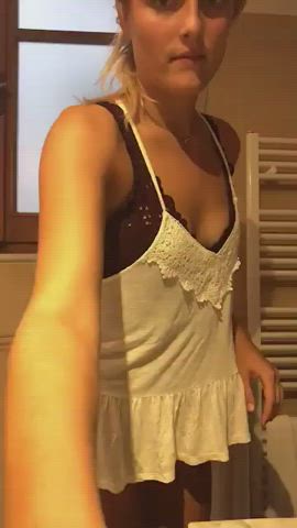 Blowjob Natural Tits Strip gif