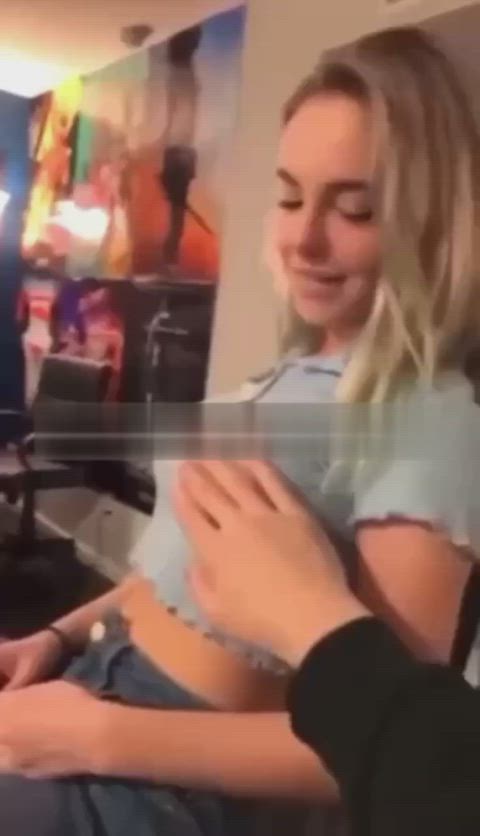 amateur blonde hair pulling slapping submissive tit slapping gif
