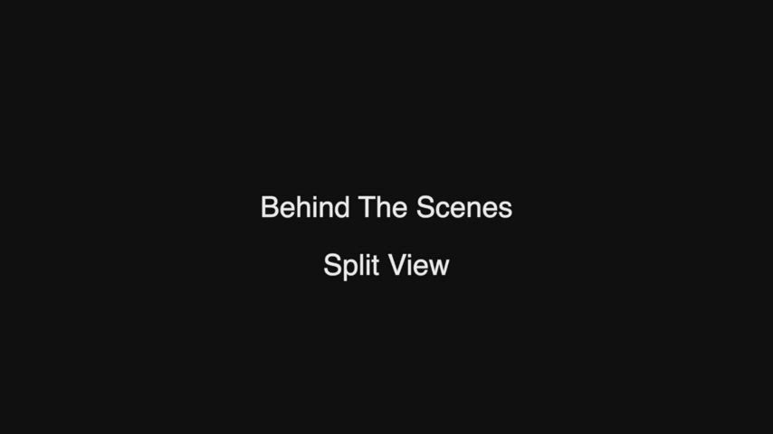 Behind the scenes, split view of a self facial.