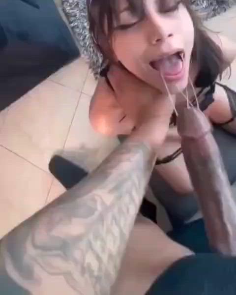 bbc big dick blowjob braces deepthroat face fuck interracial teen tiny gif
