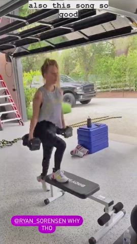 Kaley Cuoco Spandex Workout gif