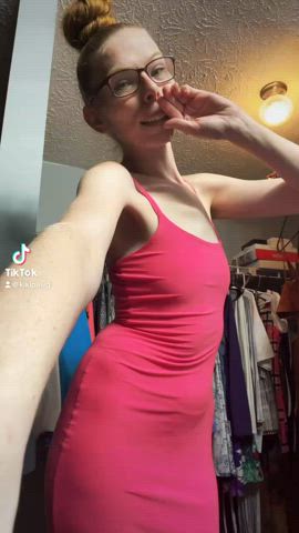 dress glasses small tits tiktok gif