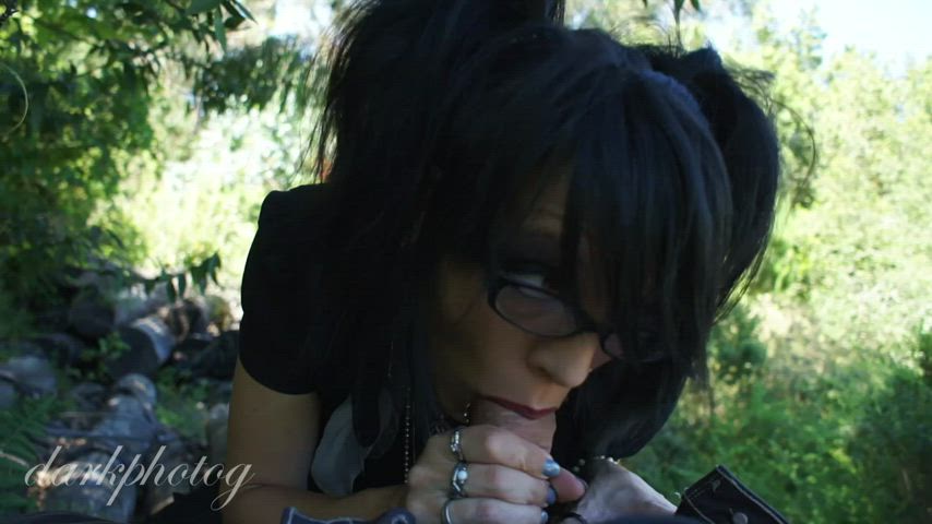 amateur big dick blowjob glasses goth gif