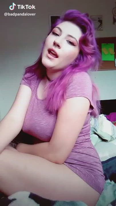 Alt Big Tits Purple Bitch TikTok gif
