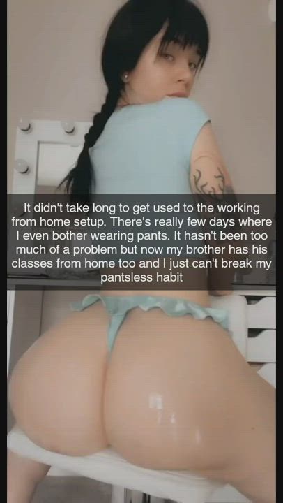 Sister working from home