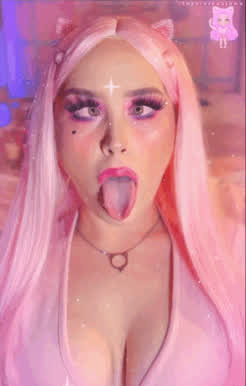 ahegao cute tongue fetish r/catgirls gif