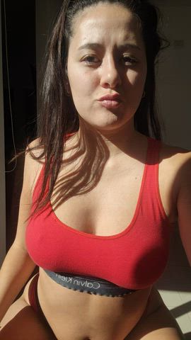 amateur ass babe big tits cumshot gif