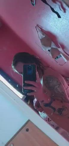 Bathroom Selfie Towel gif