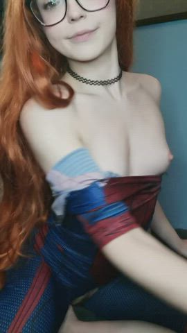 cosplay cute redhead gif